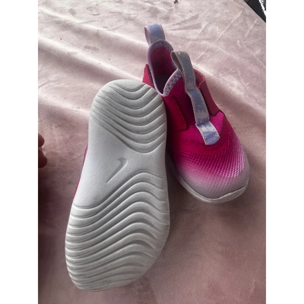 Nike Flex Runner Toddler Girls Size 8C Pink Good Slip On Sneakers AT4665-606